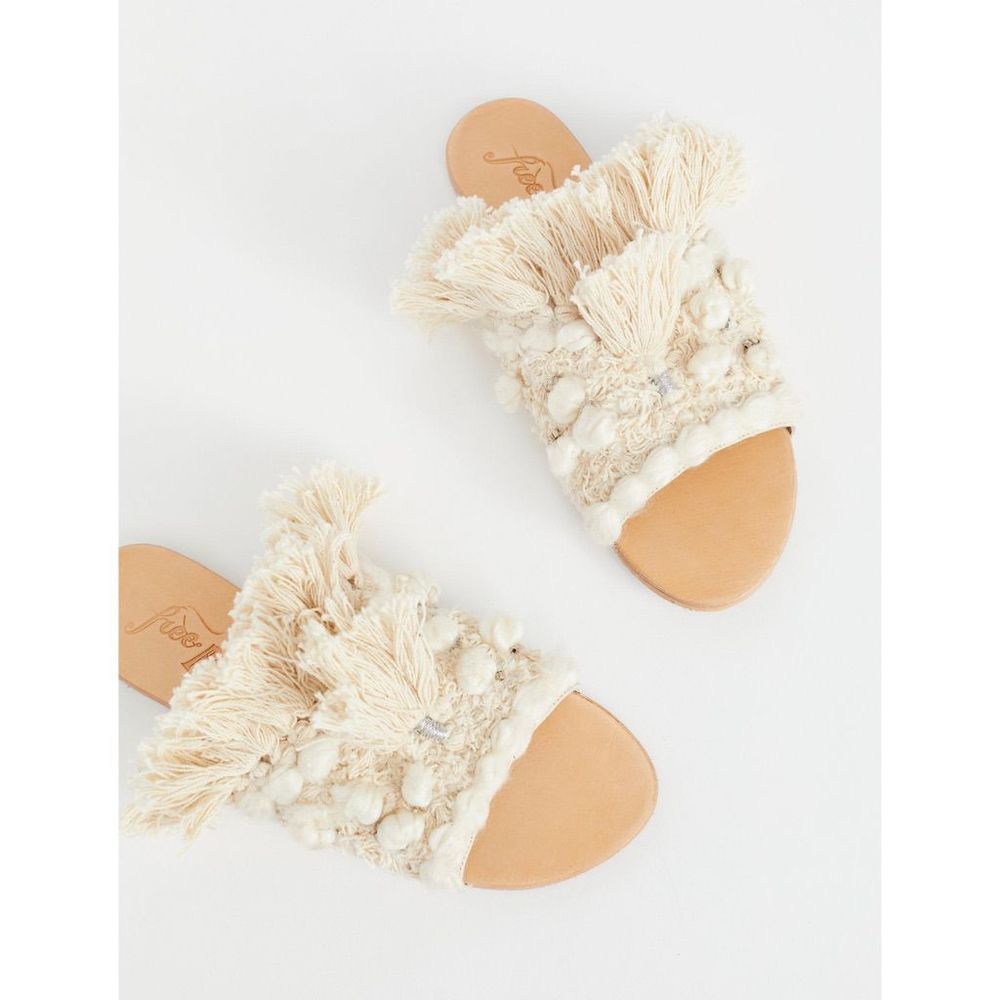 Free People Women's Natural Mars At Night Slide Sandal Size 6